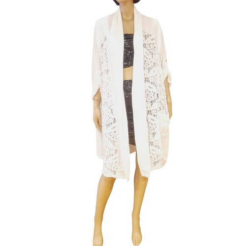 Shirt one size white with lace, new
