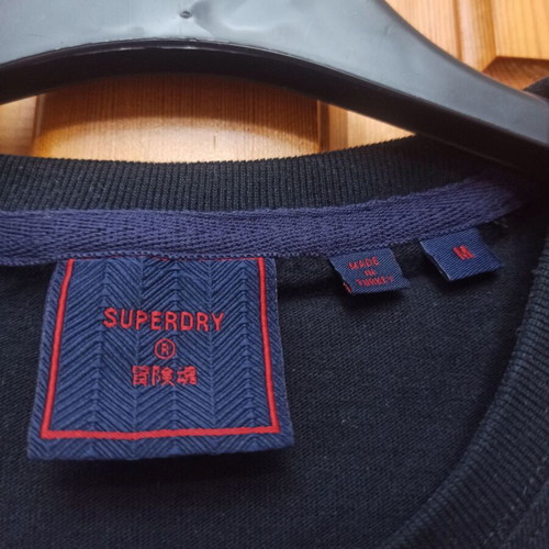 Superdry T-shirt new, black, size M with embroidered print
