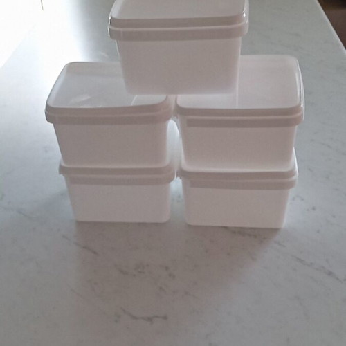 Storage containers used, set of 5, 1 liter each