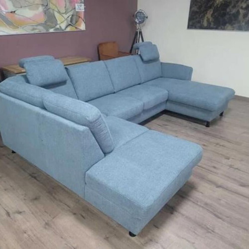 Blue Corner P-Shaped Fabric Sofa LS404520 New