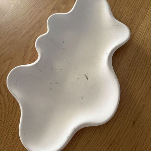 Handmade aesthetic minimal tray with organic fluid shape