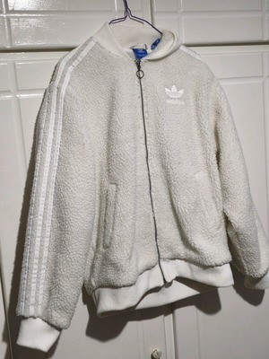 Adidas jacket white size S like new with fur