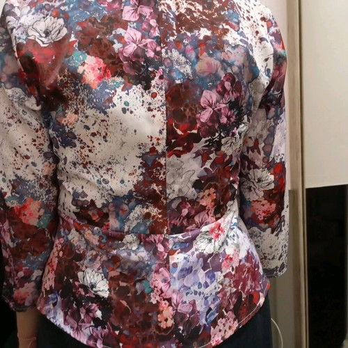 Floral women's blouse with zipper, like new, H&M, size L