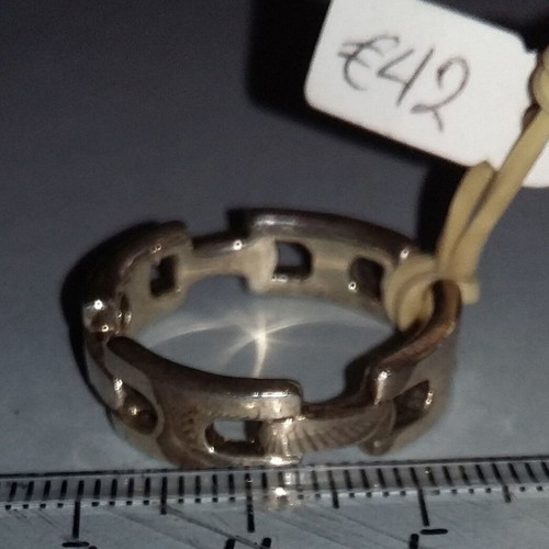 Silver ring 925 new, black and silver