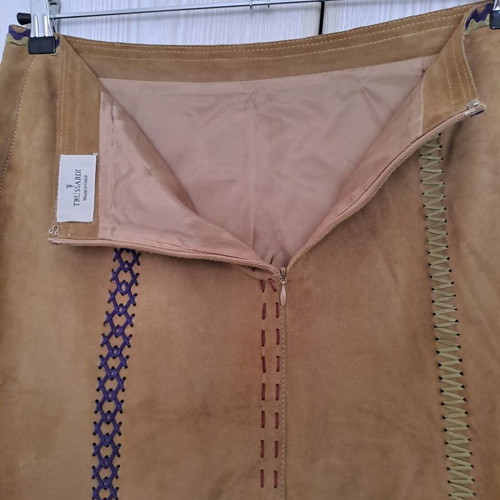 Trussardi leather skirt like new, very soft beige leather