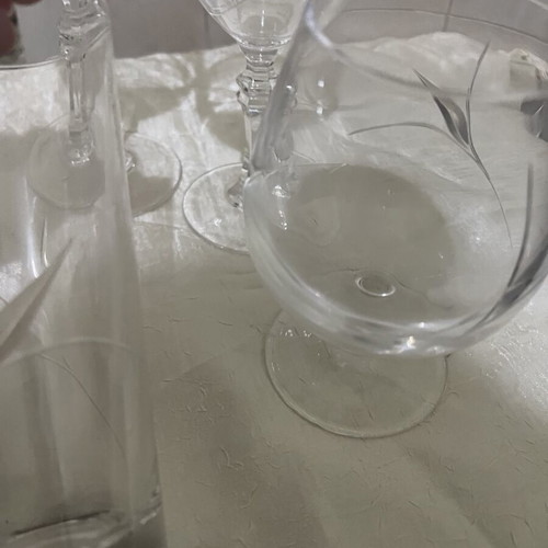 Crystal glasses new, set of 24 with delicate design