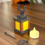 Minecraft-style fox lamp with warm light