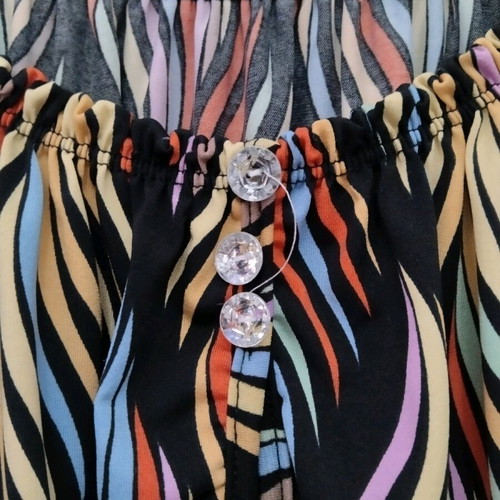 Viscose Italian plus size blouse like new, multicolor with sleeve button
