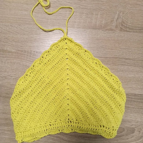 Knitted top handmade new, yellow one size