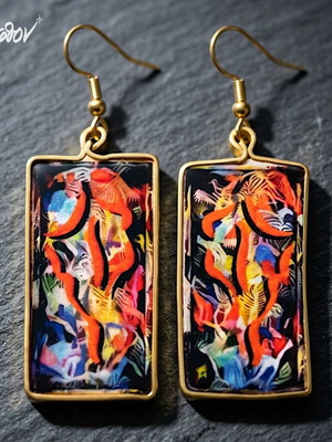 Valuv VII Handmade Earrings New, Multicolor, Gold