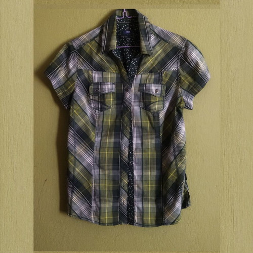 Cecil Checked Shirt Size S Like New, Green Yellow