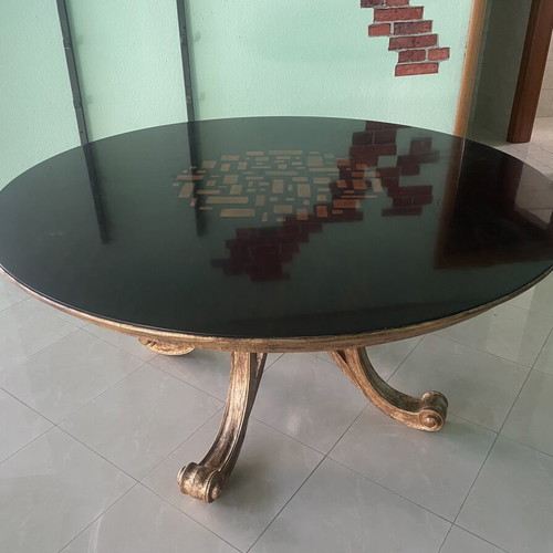 Kourtis luxury dining set round table and 4 solid wood chairs used