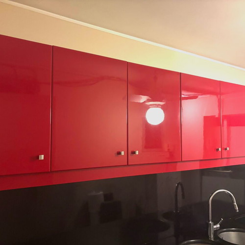 Modern Red Kitchen Cabinets like new lacquered finish