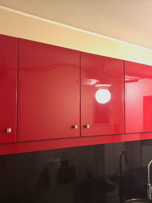 Modern Red Kitchen Cabinets like new lacquered finish