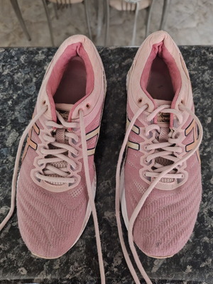 Asics Gel Nimbus 22 running shoes used, size 43.5, pink