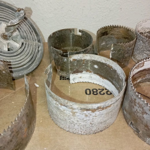 Set of 7 used hole saws