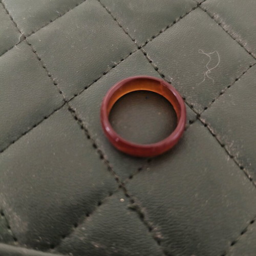 Bone ring like new, light brown minimal style