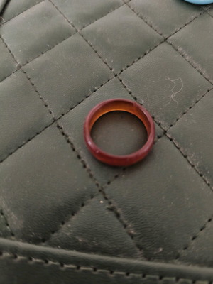 Bone ring like new, light brown minimal style