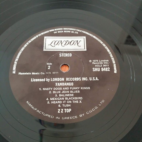 ZZ Top Fandango! LP vinyl used, 33 rpm, 1975