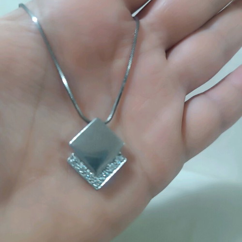 Silver 925 pendant and rosette earrings with zircon stones new