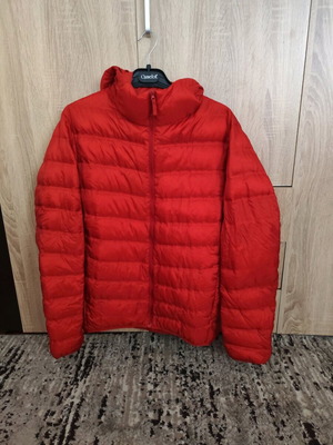 Φουσκωτό μπουφάν κόκκινο large σαν καινούργιο με κουκούλα