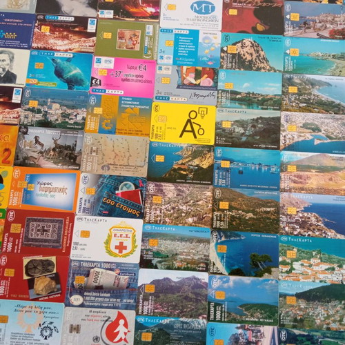 Phone cards used, pack of 200 Greek from 1999 to 2003
