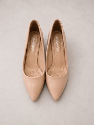 Nude pumps like new, heel 6-7 cm, size 36
