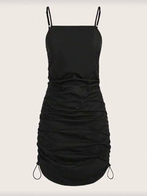 Dress with ruching new, black, size L
