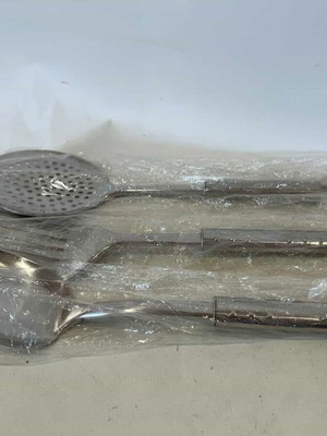 Set of 3 kitchen utensils, German inox 18/10 stainless steel, 31 cm