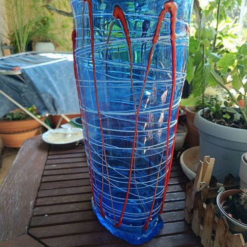 Murano authentic vase, 36.5 cm height, small base chip