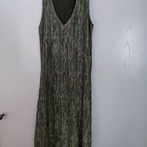 More & More dress like new with gold green and blue brown pattern, size S