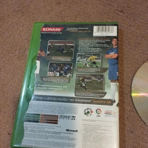 Xbox Pro Evolution Soccer 5 used, Greek edition, torn cover
