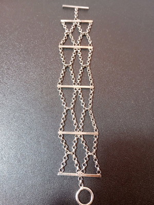 Γυναικείο ασημένιο βραχιόλι 925 Oxette μεταχειρισμένο με γεωμετρικό σχεδιασμό