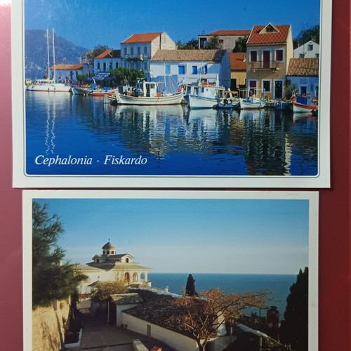 Lot of used tourist postcards from Greece