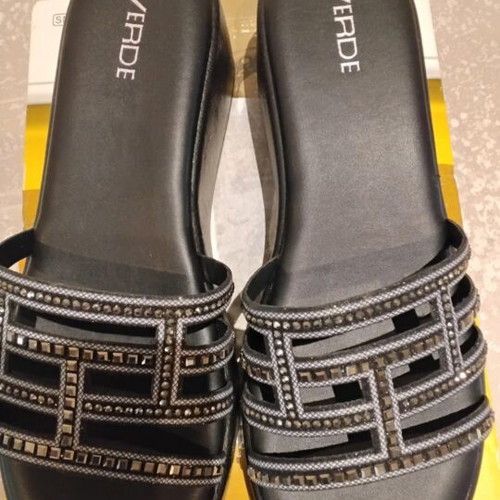 Verde platform sandals size 41, black