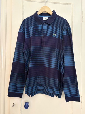 Lacoste Polo striped in blue shades like new, No 5 (M-L)