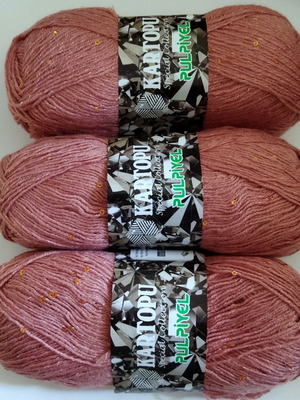 Kartopu Pulpiyel Special Collection knitting yarn set of 3, new, salmon pink