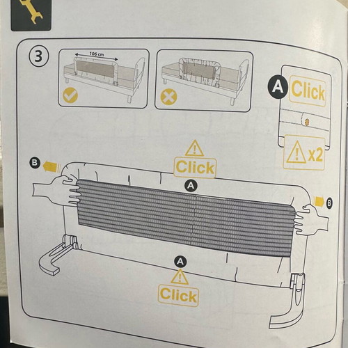 Portable bed rail 1.06m like new, for 18 months to 5 years