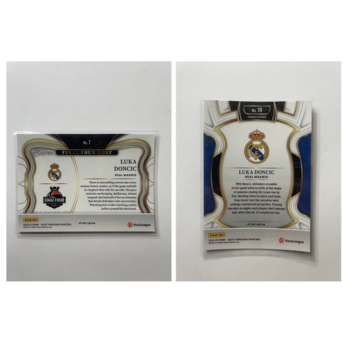 Luka Doncic EuroLeague Select Cards lot, silver prizm and red cracked ice, like new