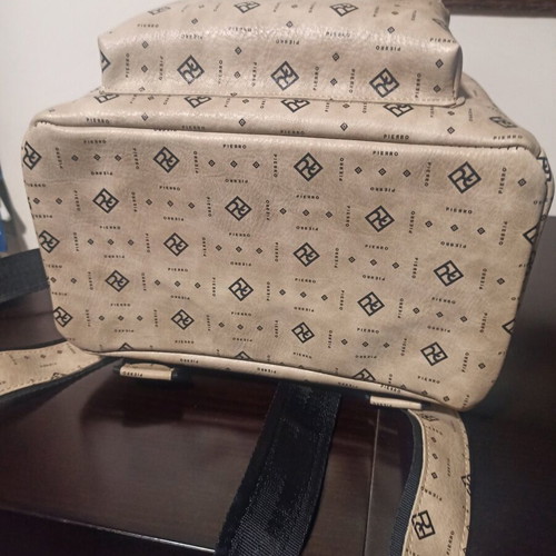 Pierro large backpack like new, beige and black