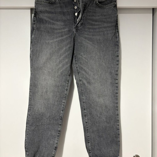 Mango Gisele gray high-waist straight mom jeans, size 38