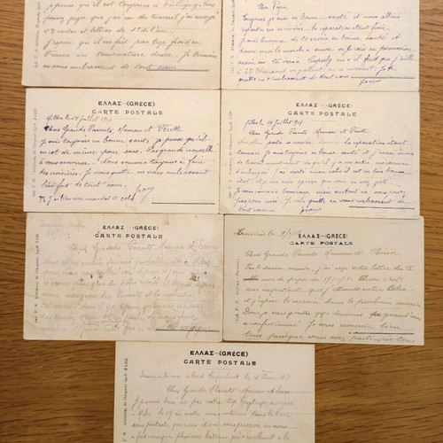 Milos postcards used, set of 7 pieces 1917-1918