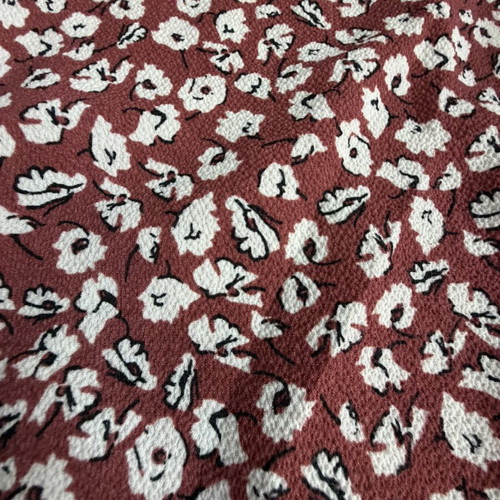 ONLY floral knee-length dress, EU size 44, burgundy red