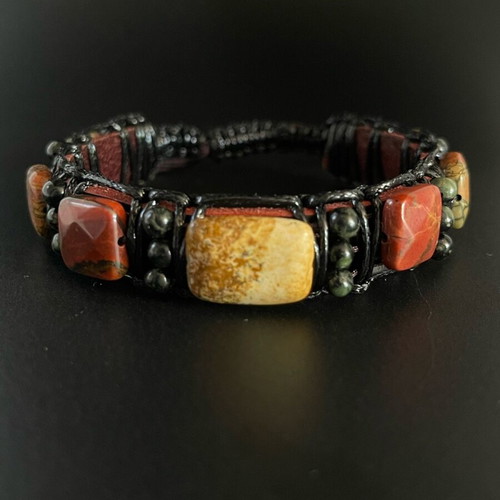 Men’s bracelet Energy of Change new with jasper, red jasper, unakite