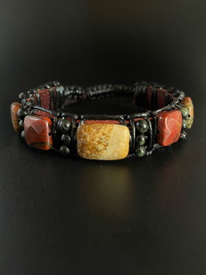 Men’s bracelet Energy of Change new with jasper, red jasper, unakite