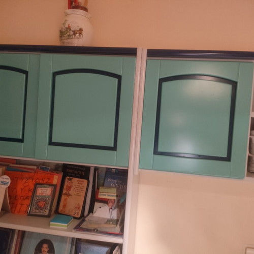 Large bookshelf composition with double sofa bed, like new