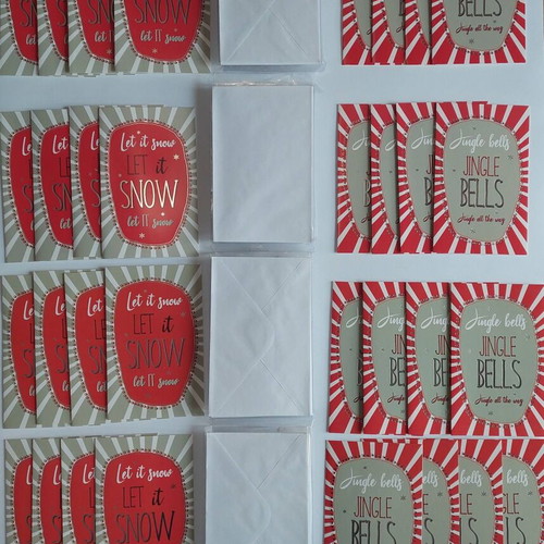 Set of 32 new Christmas and New Year cards with 32 envelopes