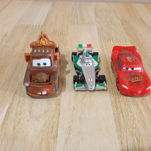 Disney Pixar collectible cars Mc Queen, Francesco Bernoulli and Mater like new