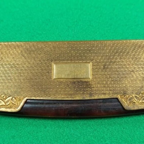 Folding pocket comb vintage, like new, brass case, Art Deco style