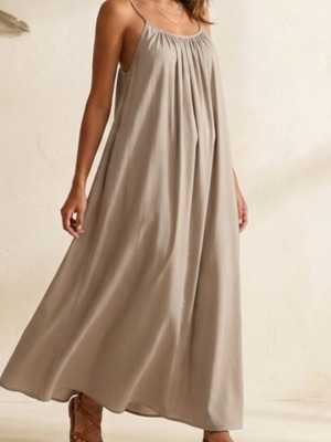 Celestino airy long dress like new, gray and beige